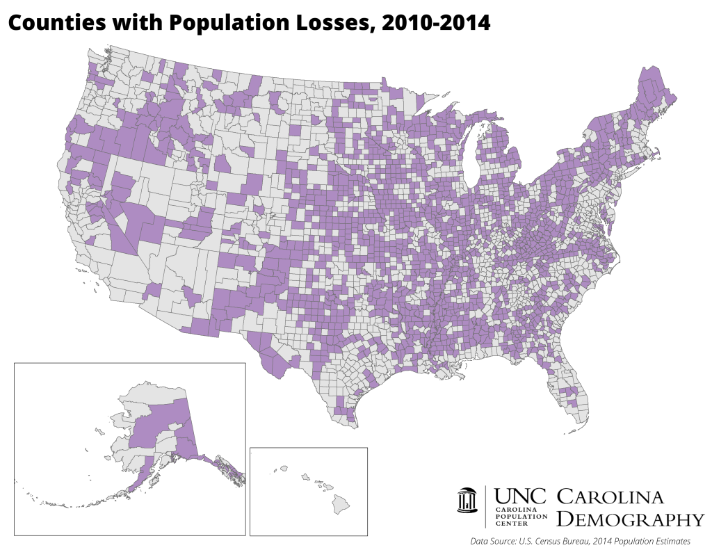 Counties with Population Losses_2010 to 2014_US