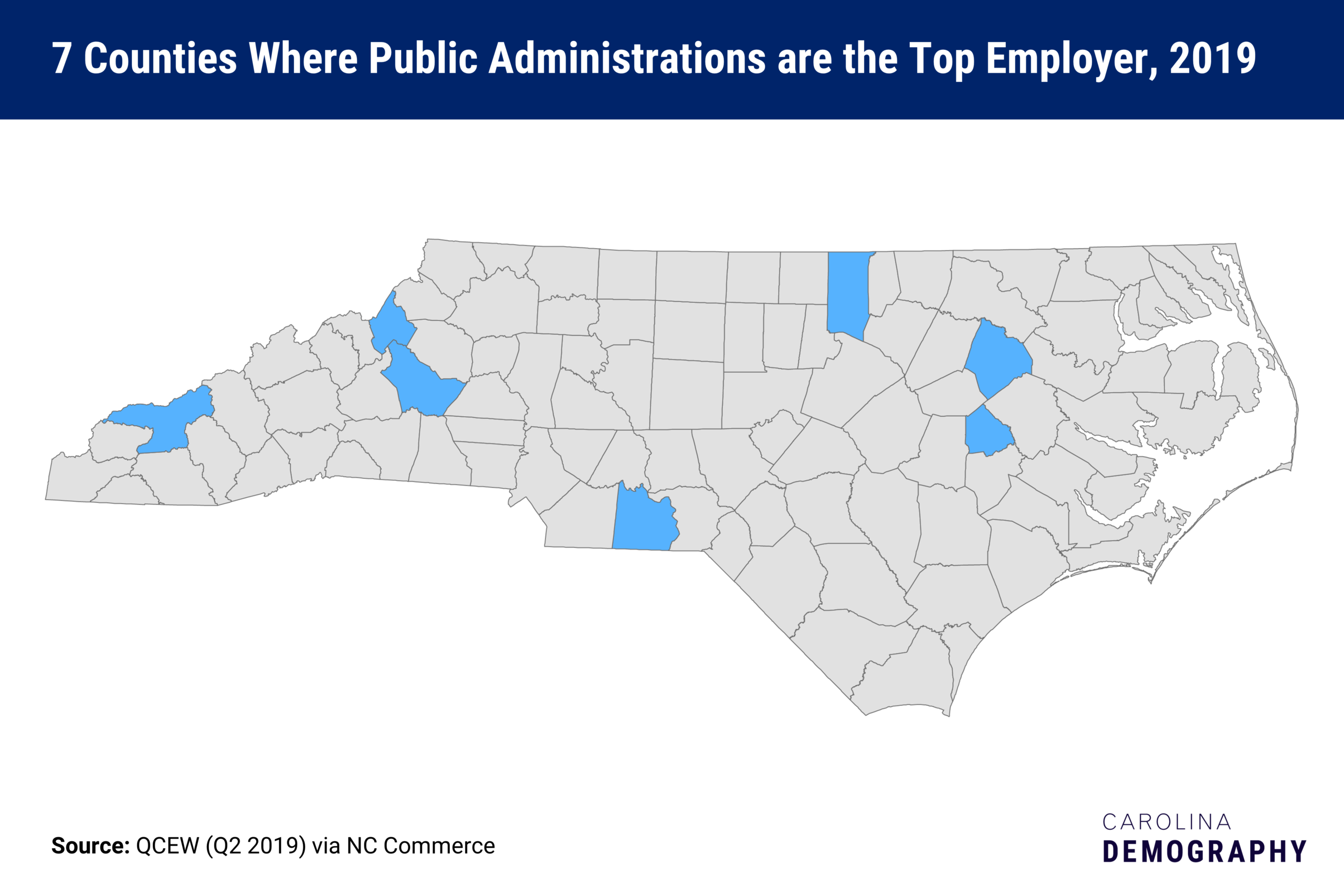 7 counties where public administrations are the top employer